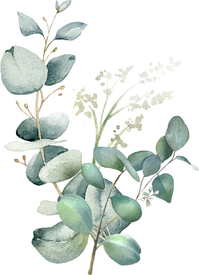 Watercolor eucalyptus bouquet